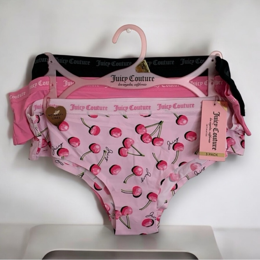 Juicy Couture Intimates Retro Multicolored Y2K Bikini Briefs Panties 3-Pack Set